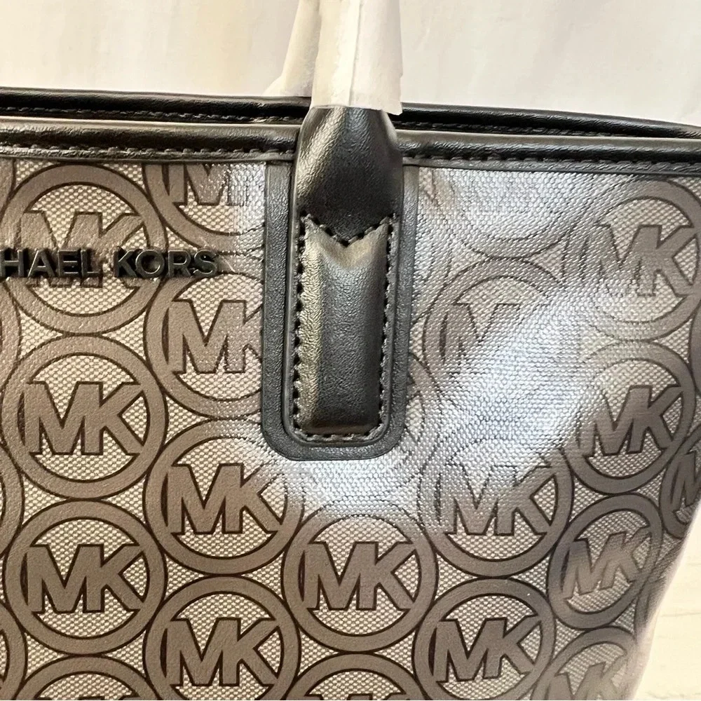 Michael Kors Jodie Tote Small Logo Print Black